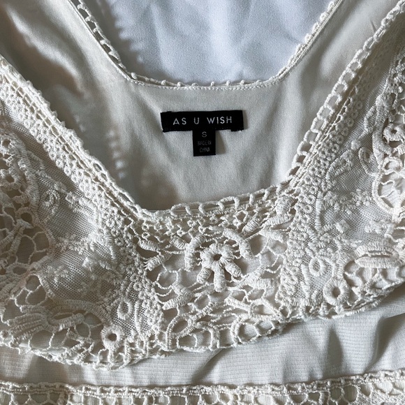 As U Wish White Lace A-Frame Mini Dress Size Small - Picture 9 of 12